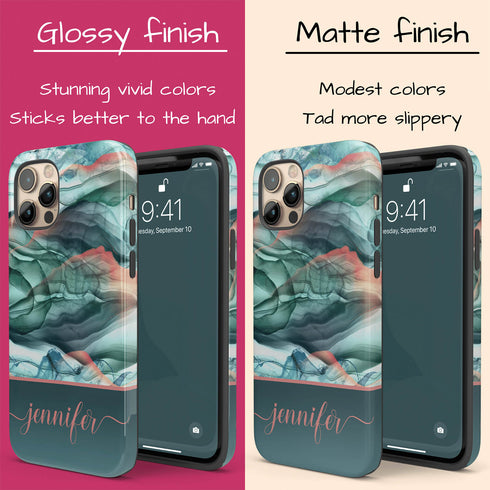 Alcohol Ink Patterns Custom Name iPhone Case